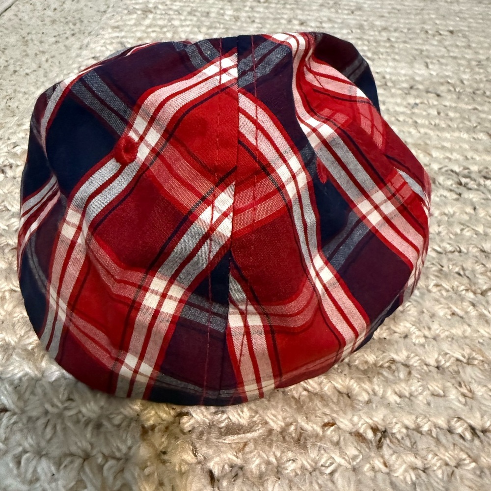 Men's Red and Blue Plaid Hat